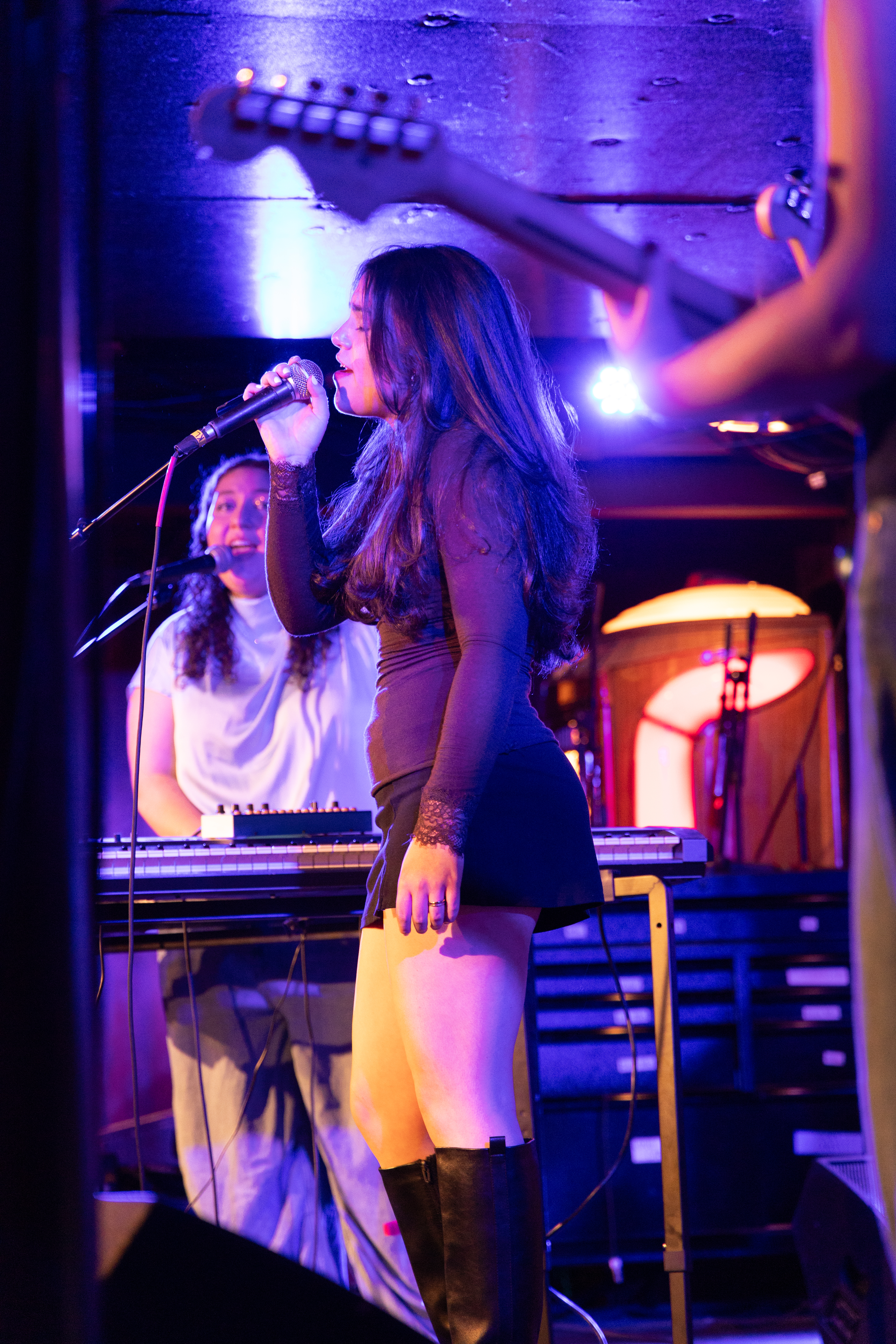 Singer performing